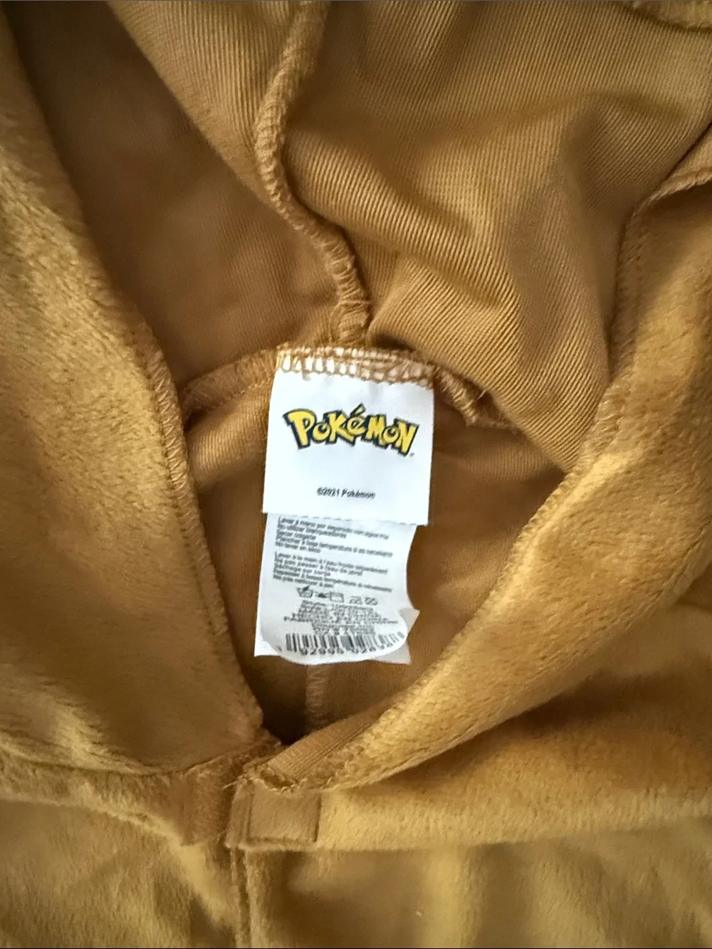 Pokemon Eevee Inspired Brown Hooded Onesie Kids Costume - 10/12